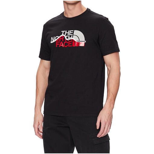 Koszulka turystyczna męska The North Face M Mountain Line Tee. Czarne koszulki sportowe męskie The North Face, m, bez wzorów, bez kołnierzyka, bez ramiączek, trekkingowe. Za 130.00 zł.