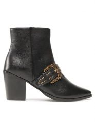 TWINSET Botki 222TCT048 Czarny. Czarne botki damskie Twinset, ze skóry, bez obcasa, na słupku, bez zapięcia. Za 1,879.00 zł.