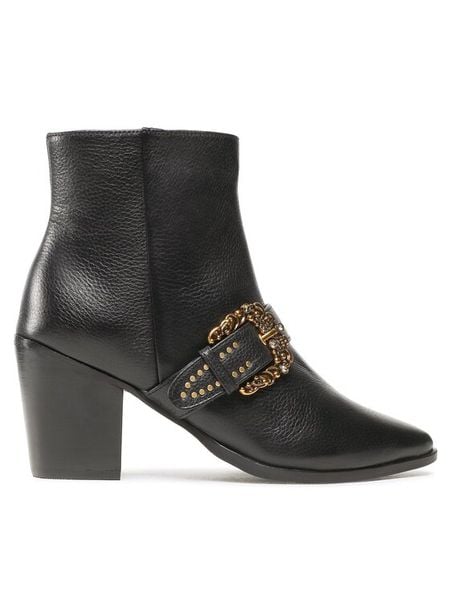 TWINSET Botki 222TCT048 Czarny. Czarne botki damskie Twinset, ze skóry, bez obcasa, na słupku, bez zapięcia. Za 1,879.00 zł.