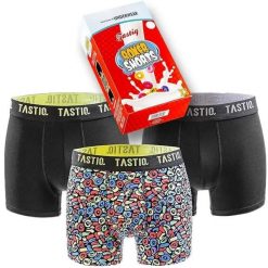 Bokserki Tastiq Kellogs 3-pak w pudełku upominkowym w kolorze czarnym. Czarne bokserki męskie Attiq, m, bez wzorów, z bawełny. Za 134.99 zł.