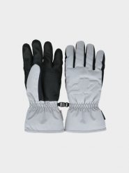 4F Rękawice narciarskie Thinsulate damskie - szare S. Szare rękawiczki damskie 4f, na zimę, bez wzorów, z dzianiny, sportowe. Za 149.99 zł.