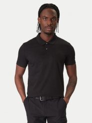 Calvin Klein Polo LV04LC254G Czarny Slim Fit. Czarne koszulki polo męskie Calvin Klein, m, bez wzorów, z bawełny, bez ramiączek. Za 289.99 zł.
