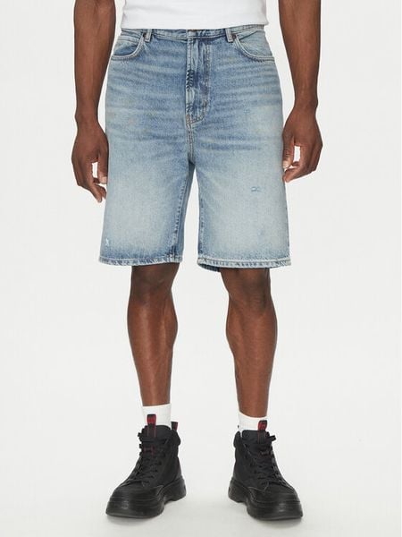 HUGO Szorty jeansowe 50537709 Niebieski Regular Fit. Niebieskie szorty męskie Hugo, m, bez wzorów, z bawełny. Za 599.99 zł.