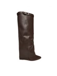 Steve Madden Kozaki Corenne SM11003418 Brązowy. Brązowe kozaki damskie Steve Madden, ze skóry, bez obcasa, na koturnie. Za 1,099.00 zł.