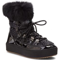 Śniegowce CHIARA FERRAGNI - 18AI-CF2126 Black. Czarne kozaki damskie Chiara Ferragni, z materiału. Za 1,569.00 zł.