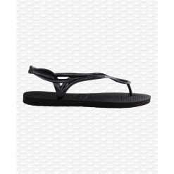 Klapki damskie Havaianas Luna. Czarne klapki damskie Havaianas, bez wzorów, z gumy, eleganckie, bez obcasa. Za 189.00 zł.