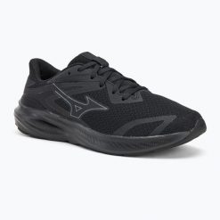 Buty do biegania Mizuno Enerzy Runnerz black/ebony. Czarne obuwie sportowe damskie Mizuno, bez wzorów, z materiału, do biegania. Za 249.99 zł.