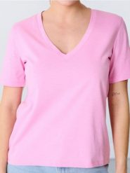 Koszulka - różowy. Czerwone t-shirty damskie Sinsay, l, bez wzorów, bez kołnierzyka. W wyprzedaży za 6.99 zł.