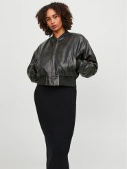 JJXX Kurtka bomber Hailey 12250708 Czarny Regular Fit. Czarne kurtki damskie JJXX, m, bez wzorów, ze skóry, bez kaptura. Za 209.99 zł.