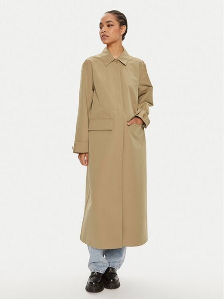 Calvin Klein Jeans Płaszcz przejściowy J20J224080 Beżowy Regular Fit. Brązowe płaszcze damskie Calvin Klein Jeans, m, bez wzorów, z jeansu, bez kaptura. Za 829.99 zł.