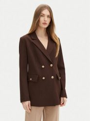 Guess Marynarka W5RN49 WGX02 Brązowy Regular Fit. Brązowe żakiety damskie Guess, s, z aplikacjami, z syntetyku. Za 479.99 zł.