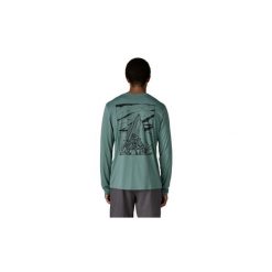 Koszulka turystyczna Long-Sleeved Capilene Cool Daily Shirt Cloud Crag. Zielone koszulki sportowe męskie Patagonia, m, bez wzorów, bez kołnierzyka, bez ramiączek, trekkingowe. Za 289.99 zł.