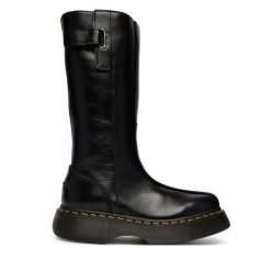 Kozaki Dr. Martens. Czarne kozaki damskie Dr. Martens, bez obcasa, na płaskiej podeszwie. Za 1,039.00 zł.