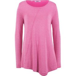 Sweter z błyszczącą nitką, długi rękaw bonprix lila-różowy - metaliczny srebrny. Swetry damskie bonprix. Za 37.99 zł.