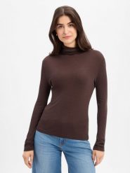 Drykorn koszulka z długim rękawem z domieszką wełny Kobiety Lyocell brązowy, M. Brązowe t-shirty damskie DRYKORN, m, bez wzorów, z lyocellu, bez kołnierzyka. Za 499.95 zł.