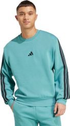 Adidas Bluza męska adidas Essentials 3-Stripes Fleece turkusowa JX0701 S. Niebieskie bluzy męskie Adidas, m, bez wzorów, bez kaptura. Za 236.08 zł.