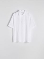 Koszula comfort fit z lyocellu - biały. Białe koszule męskie Reserved, l, bez wzorów, z lyocellu, bez kołnierzyka, bez ramiączek. W wyprzedaży za 49.99 zł.