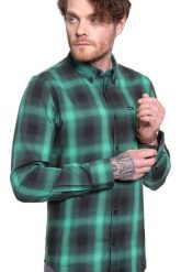 KOSZULA MĘSKA W KRATĘ LEE BUTTON DOWN AGATE GREEN L880BFNB 112123001. Zielone koszule męskie Lee, l, bez wzorów, bez kołnierzyka, bez ramiączek. Za 129.99 zł.