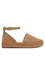 Tommy Hilfiger Espadryle Th Platform Espad Suede Strap FW0FW09144 Beżowy. Brązowe espadryle damskie Tommy Hilfiger, bez wzorów, ze skóry, bez obcasa, bez zapięcia. Za 409.99 zł.
