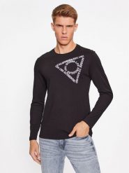 Guess Longsleeve M3BI14 I3Z14 Czarny Regular Fit. Czarne bluzki z długim rękawem męskie Guess, m, z aplikacjami, z bawełny, bez kołnierzyka. Za 119.99 zł.