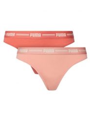Puma Komplet 2 par stringów 907850 Koralowy. Pomarańczowe stringi damskie Puma, l, bez wzorów, z bawełny. Za 79.99 zł.
