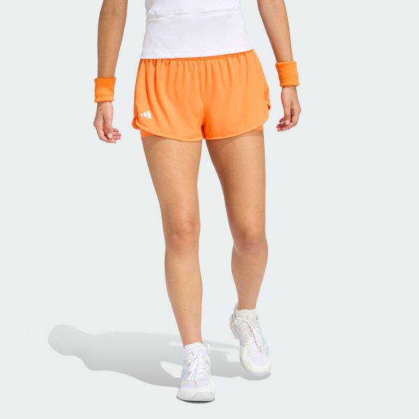 SZORTY TENNIS CLIMACOOL 2IN1 MATCH. Brązowe szorty sportowe damskie Adidas, l, bez wzorów, z elastanu, klasyczne, z podwyższonym stanem, tenisowe, climacool (adidas). Za 239.00 zł.