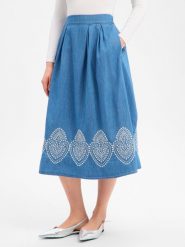 More & More dżinsowa spódnica maxi Kobiety Bawełna niebieski, 34. Niebieskie spódnice damskie More & More, bez wzorów, z bawełny, maxi, dopasowane. Za 279.95 zł.