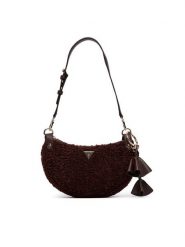 Guess Torebka Katie HWWG22 53180 Brązowy ciemny. Brązowe torebki do ręki damskie Guess, z aplikacjami, z materiału, bez dodatków. Za 494.99 zł.