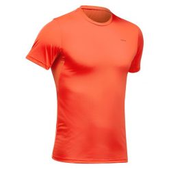 Koszulka turystyczna męska Quechua MH100. Szare koszulki sportowe męskie QUECHUA, l, bez wzorów, z elastanu, bez kołnierzyka, bez ramiączek, trekkingowe. Za 34.99 zł.