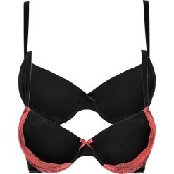 Biustonosz usztywniany (2 szt.) bonprix czarno-koralowy + czarny. Biustonosze marki bonprix. Za 59.98 zł.