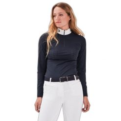 Damska koszulka jeździecka na zawody Gaze Jalna. Niebieskie t-shirty damskie GAZE, l, bez wzorów, z tkaniny, eleganckie, bez kołnierzyka. Za 576.00 zł.