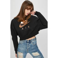 Nike - Bluza. Czarne bluzy damskie Nike, z nadrukiem, z bawełny. Za 259.90 zł.