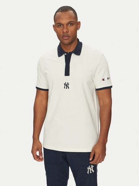 Champion Polo 221044 Biały Regular Fit. Białe koszulki polo męskie Champion, m, bez wzorów, z bawełny, bez ramiączek. Za 89.99 zł.