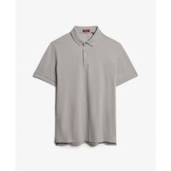 Koszulka polo Piqué Superdry City. Szare koszulki polo męskie Superdry., m, bez wzorów, z tkaniny, bez ramiączek. W wyprzedaży za 186.95 zł.