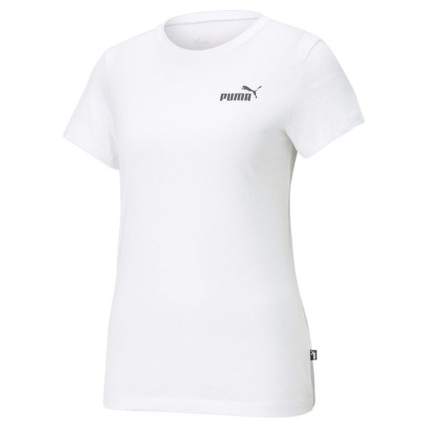 Koszulka fitness damska Puma ESS Small Logo Tee. Białe koszulki sportowe damskie Puma, xl, bez wzorów, sportowe, bez kołnierzyka. W wyprzedaży za 82.70 zł.
