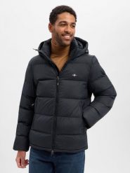 Gant Pikowana kurtka męska Mężczyźni Sztuczne włókno czarny jednolity, XL. Czarne kurtki męskie GANT, m, bez wzorów, z włókna, bez kaptura. Za 849.95 zł.