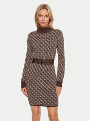 Guess Sukienka dzianinowa Lise W4BK43 Z37K0 Brązowy Regular Fit. Brązowe sukienki damskie Guess, xl, z aplikacjami, z dzianiny, bez kołnierzyka, bez ramiączek. Za 329.99 zł.