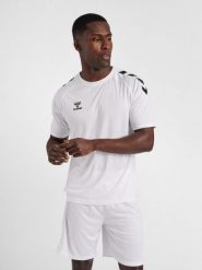 Koszulka sportowa męska Hummel Core XK Poly T-Shirt S/S. Białe t-shirty męskie Hummel, l, bez wzorów, z materiału, klasyczne, bez kołnierzyka. Za 77.00 zł.