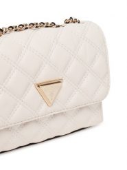 Guess Torebka Giully II Mini HWQG96 73740 Biały. Białe torebki do ręki damskie Guess, z aplikacjami, ze skóry, wizytowe, bez dodatków. Za 379.99 zł.