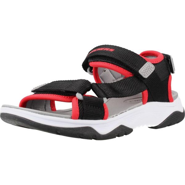 Sandały SKECHERS 407013L Czarny. Czarne sandały męskie Skechers, z tkaniny, bez zapięcia. Za 155.99 zł.