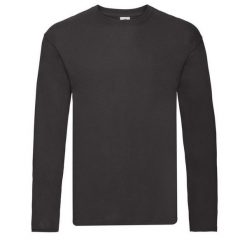 Męska Oryginalna Koszulka Z Długim Rękawem. Czarne koszulki sportowe męskie Fruit of the Loom, m, bez wzorów, bez kołnierzyka, bez ramiączek, trekkingowe. Za 38.99 zł.