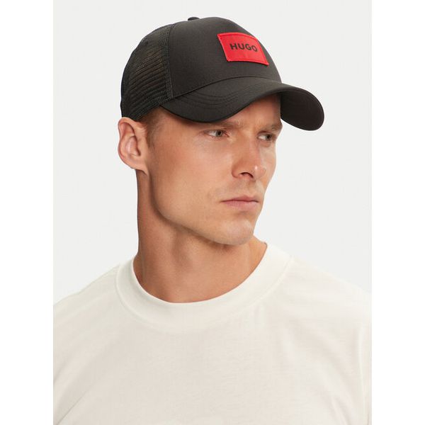 Czapka z daszkiem HUGO. Czarne czapki i kapelusze męskie Hugo, bez wzorów. Za 161.99 zł.