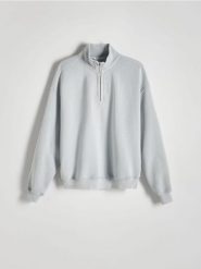 Rozpinana bluza z efektem sprania - jasnoszary. Szare bluzy męskie Reserved, l, bez wzorów, z bawełny, bez kaptura. W wyprzedaży za 59.99 zł.