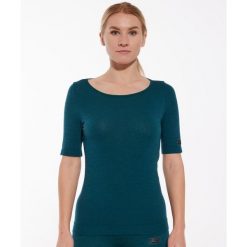 Koszulka damska z krótkim rękawem Brubeck JOGA MERINO. Zielone koszulki sportowe damskie Brubeck, bez wzorów, sportowe, bez kołnierzyka. Za 199.99 zł.