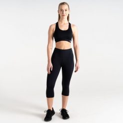 Damskie legginsy sportowe 3/4 Influential. Czarne legginsy damskie Dare 2b, l, bez wzorów, z elastanu. W wyprzedaży za 237.49 zł.
