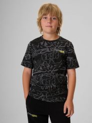 4F T-shirt regular z nadrukiem chłopięcy - multikolor 128 (7-8 lat). T-shirty dla chłopców 4f, bez wzorów, z bawełny, bez ramiączek. Za 59.99 zł.