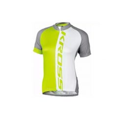 Koszulka Kross Szary, Biały i Limonkowy - Flow Lady. Białe koszulki sportowe damskie KROSS BIKES, bez wzorów, z poliesteru, bez kołnierzyka, bez ramiączek. Za 179.00 zł.