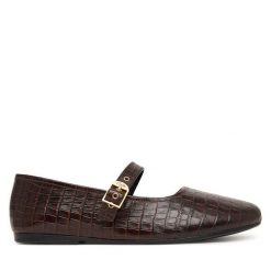 Baleriny Clarks. Brązowe baleriny damskie Clarks, bez wzorów, bez obcasa. Za 349.99 zł.