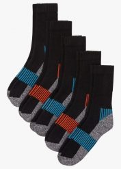 Skarpety tenisowe termoaktywne ze spodnią stroną z frotte (5 par). Zielone skarpety damskie bonprix, bez wzorów. Za 49.99 zł.