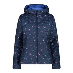 Kurtka puchowa damska z odpinanym kapturem CMP. Niebieskie kurtki damskie CMP, bez wzorów, z puchu, trekkingowe. Za 436.80 zł.